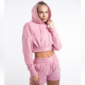 Boxraw Boxing Kim Pink Workout Shorts Hoodie & Bra Set Size Small